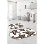 Napoli Home Dijital Yıkanabilir Kaymaz Deniz Yıldızı Oval Banyo Paspası Klozet Takımı, Klozet-71-Kahve, - Kahverengi