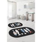Napoli Home Dijital Yıkanabilir Renkli Balık Desenli Oval Banyo Paspası Klozet Takımı
