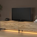 Napoli Led Işıklı Tv Sehpası, Atlantik Çam, 200 Cm