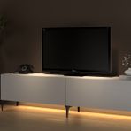 Napoli Led Işıklı Tv Sehpası, Beyaz, 200 Cm