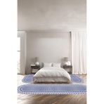 Napolihome Baskılı Kaymaz Taban Yıkanabilir Jüt Hasır Desenli Oval Üçlü Yatak Odası Takımı,Lacivert 100 X 100