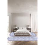 Napolihome Baskılı Kaymaz Taban Yıkanabilir Klasik Çerçeve Model Oval Üçlü Yatak Odası,Lacivert 100 X 100 YO-O-KLASİK-70