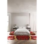 Napolihome Baskılı Kaymaz Taban Yıkanabilir Mermer Modelli Oval Üçlü Yatak Odası Takımı,Kırmızı 100 X 100