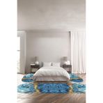 Napolihome Baskılı Kaymaz Taban Yıkanabilir Mermer Modelli Oval Üçlü Yatak Odası Takımı,Turkuaz 100 X 100