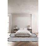Napolihome Baskılı Kaymaz Taban Yıkanabilir Modern Çerçeve Desenli Oval Üçlü Yatak Odası,Siyah 100 X 100