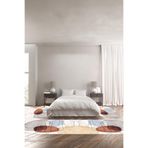 Napolihome Baskılı Kaymaz Taban Yıkanabilir Modern Sade Çizgili Oval Üçlü Yatak Odası Takımı,Renkli 100 X 100