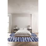 Napolihome Baskılı Kaymaz Taban Yıkanabilir Patchwork Dana Post Oval Üçlü Yatak Odası,Lacivert 100 X 100