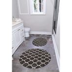 Napolihome Baskılı Yıkanabilir Sade Kupa Desenli Yuvarlak Banyo Paspası Klozet Takımı,Vizon 100 X 100