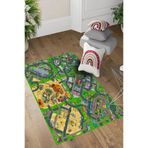 Napolihome Dijital Baskılı Çizgi Film Yol Desenli Yıkanabilir Kaymaz Çocuk Odası Halısı,Renkli 160 X 230