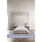 Napolihome Dijital Baskılı Kaymaz Taban Yıkanabilir Sade Geçişli Oval Üçlü Yatak Odası Takımı,Lacivert 100 X 100 YO-O-SADE-77