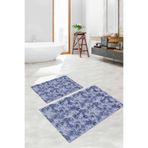 Napolihome Dijital Baskılı Yıkanabilir Kaymaz Taban Akrilik Desenli Banyo Paspası Klozet Takımı,Lacivert 60 X 100