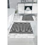 Napolihome Dijital Baskılı Yıkanabilir Kaymaz Taban Sade Modern Banyo Paspası Klozet Takımı,Gri 60 X 100 KLOZET-96
