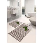 Napolihome Dijital Baskılı Yıkanabilir Kaymaz Taban Taş Desenli Banyo Paspası Klozet Takımı,Vizon 60 X 100