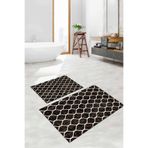 Napolihome Dijital Baskılı Yıkanabilir Sade Kupa Desenli Banyo Paspası Klozet Takımı,Kahverengi 60 X 100