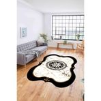 Napolihome Dijital Lazer Kesim Göbek Motifli Yıkanabilir Kaymaz Taban Yolluk Mutfak Salon Halısı,Siyah 60 X 100