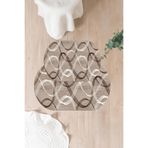 Napolihome Dijital Yıkanabilir Kaymaz Taban Sade Modern Klasik Oval Banyo Paspası Klozet Takımı,Kahverengi 60 X 100