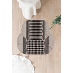 Napolihome Dijital Yıkanabilir Kaymaz Taban Sade Modern Oval Banyo Paspası Klozet Takımı,Vizon 60 X 100