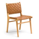 Napolyon Marin Deri Örgü Yemek Sandalyesi, Kahve
