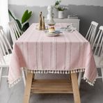 Nappe de table 130x150cm Nappe Rectangle en lin de coton nappe de table en lin de coton épais housse de Table antipoussière pour la couverture de Table de fête cuisine à manger