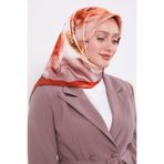 Nar Çiçeği Soft Çiçek Desen Sura İpek Eşarp