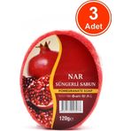 Nar Özlü Süngerli Sabun Banyo Duş Sabunu 120 G x 3 Adet