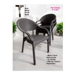 nar sokağı 4 Adet Capissi Bambu Rattan Kollu Sandalye Koltuk 4'lü Set