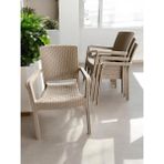 Nar Sokağı 4 Adet Karizma Rattan Kollu Sandalye Koltuk 4'lü Set - Kapuçino