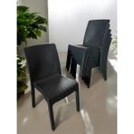 Nar Sokağı 6 Adet Kolsuz Rattan Sandalye 6'lı Set - Antrasit