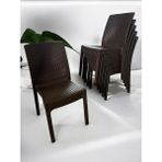 Nar Sokağı 6 Adet Kolsuz Rattan Sandalye 6'lı Set - Kahverengi
