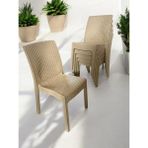 Nar Sokağı 6 Adet Kolsuz Rattan Sandalye 6'lı Set - Kapuçino