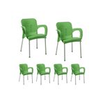 Nar Sokagi 6 Adet Metal Ayakli Plastik Sandalye Koltuk 6'Li Set