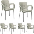 Nar Sokağı 6 Adet Metal Ayaklı Plastik Sandalye Koltuk Krem