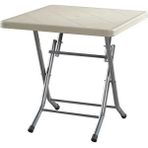 Nar Sokağı 80X80 Metal Ayaklı Katlanabilir Bahçe Balkon Masası Krem