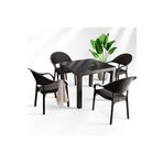 Nar Sokagi Bambu 90X90 Cm Camli Rattan Bahce Balkon Masa Takimi