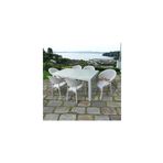 Nar Sokağı Bambu Beyaz 90X150 cm Camlı Rattan Bahçe Balkon Masa Takımı
