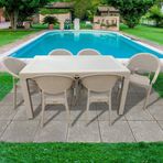 Nar Sokağı Bambu Kapiçino 90x150 Cm Camlı Rattan Bahçe Balkon Masa Takımı