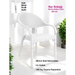 Nar Sokağı Bambu Rattan Kollu Sandalye Koltuk Beyaz