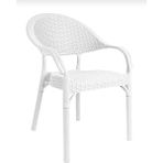 Nar Sokağı Bambu Rattan Koltuk Beyaz Dış Mekan Kullanımı İçin Dayanıklı Tasarım 1 Kişilik