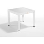 Nar Sokağı Camlı Beyaz 90X90 cm Rattan Bahçe Balkon Masası