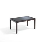 nar sokağı Camlı Kahve 90x150 Cm Rattan Bahçe Balkon Masası
