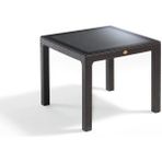 Nar Sokağı Camlı Kahve 90X90 cm Rattan Bahçe Balkon Masası - Kahverengi