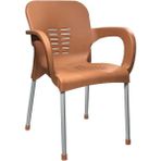 Nar Sokağı Metal Ayaklı Plastik Sandalye Koltuk Teak