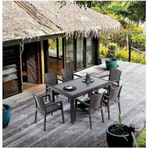Nar Sokağı Zeugma Kahve 90x150 Cm Camlı Rattan Bahçe Balkon Masa Takımı