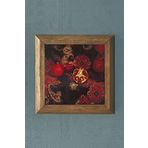 NAR TEMALI AHŞAP Çerçeveli Taş Tablo-Wall Decor- Oscar Stone Decor 28X28 CM