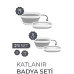 Nar Züccaciye 2'li Set Katlanır Badya Leğen Akordiyon Katlanabilir Badya Set 5 Lt ve 10 Lt