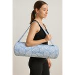 Narespor Mat Taşıma Çantası Lotus Baskılı / Yoga Fitness Antrenman Çantası + 2 Adet Mat Toplama Lastiği - Turkuaz Mavisi