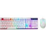 Nargo Beyaz Gökkuşağı Işıklı USB Kablolu Oyuncu Klavye - Mouse Set