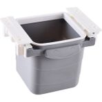 Nargo Mini Masa Çöp Kovası Plastik Tezgah Altı Geri Çekilebilir Yapışkanlı Görünmez Bölme Pratik - Gri - Beyaz