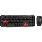 Nargo USB Kablolu Klavye - Mouse Set Kırmızı Tuşlu Q Klavye 1600DPI Mouse - Kırmızı - Siyah