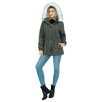 NARİKA TRENÇ Giy Çık. Peluşlu İçi Peluşlu Mont Su İtici Özelliği Haki 50